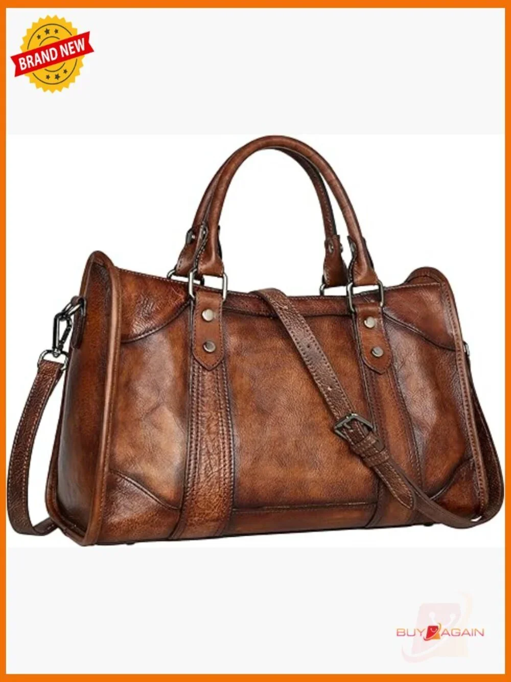 Genuine Leather Satchel Handbag Crossbody Shoulder Bag Hobo Purse Vintage Tote